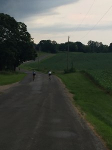 Christa and Emily Ride Out of the Storm... but not fast enough